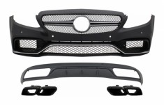 Bara Fata &amp;amp; Difuzor cu Ornamente Evacuare Mercedes C-Class W205 S205 (2014-2018) C63 Design Performance AutoTuning foto