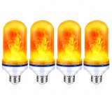 Cumpara ieftin Set 4 becuri LED alb cald 15 x 6 cm, E27, 9W, efect flacara vie, 3 moduri iluminare, 1300-1800K, IP44, iluminat decorativ pentru casa si terasa