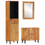 Set dulapuri de baie, 3 piese, lemn masiv de acacia GartenMobel Dekor, vidaXL