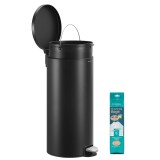 Cos de gunoi SONGMICS cu pedala, soft-close, galeata detasabila, 30L, negru