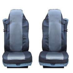 2 x Huse Scaune pentru VOLVO FL,FE,FM16,FH16,FH12 Camioane Negru Gri Textile Piele