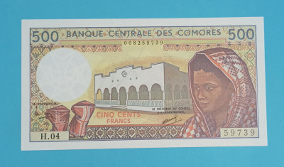 Insulele Comore 500 Francs 1994 &amp;#039;Moheli&amp;#039; UNC serie: H04 59739 foto