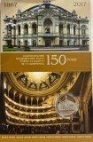 UCRAINA 5 HRIVNE 2017, 150 ANI - ANIVERSAREA TEATRULUI TARAS SHEVSHENKO, UNC in Capsula si Folder Bancar