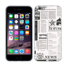 Husa iPhone 6 Plus sau iPhone 6S Plus Silicon Gel Tpu Model Newspaper foto