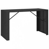 Cumpara ieftin Masa de bar cu blat din sticla, negru, 185x80x110 cm, poliratan