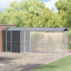 vidaXL Cușcă pentru păsări Antracit 645 x 208 x 247 cm Oțel galvanizat