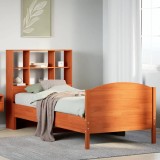 VidaXL Pat bibliotecă fără saltea maro ceruit 75x190 cm lemn masiv pin 3323130