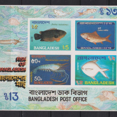 BANGLADESH 1983 FAUNA MARINA PESTI MI.BL.11 MNH