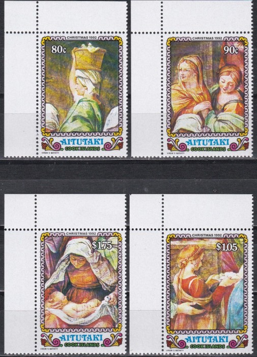 Aitutaki 1992 - Detalii din &bdquo;Nașterea Fecioarei&rdquo; de Guido Reni, MNH