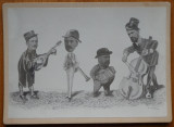 Foto pe carton gros , Caricaturi , Botosani , 1905