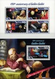 Cumpara ieftin MALDIVE 2014 - Galileo Galilei, 450 de ani de la nastere /set complet MNH - bloc+colita