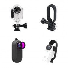 Set 4 accesorii pt insta360 GO 2 Carcasa Subacvativa 2 tipuri de Carcasa Husa