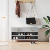 Bancheta pantofar, gri beton, 102x35x55 cm, lemn prelucrat