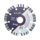 Disc diamantat Turbo segmentat Breckner Germany 115x22.23 mm, segment 10 mm, tehnologie Laser, pentru Beton armat, piatra dura, pavele