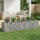 vidaXL Pat ridicat din gabion 2 pcs Argintiu 260 x 60 x 55 cm 3422229