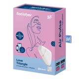 Vibrostimulator clitoridian smart cu pulsatii si aspiratii Satisfyer Love Triangle alb