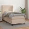 vidaXL Pat box spring cu saltea, cappuccino, 90x190 cm piele ecologică 3128888