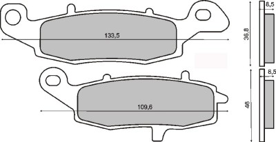 Placute frana (Sinter) Suzuki GSF 600 &amp;#039;00-&amp;#039;04 /GSX 600 &amp;#039;98-&amp;#039;05 Cod Produs: MX_NEW 225101243RM foto