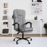 Fotoliu de birou rabatabil, gri deschis, textil