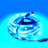 Banda LED interior 12V, albastru, 5-6lm/led, lungime 5 m, alimentare priza, IP20
