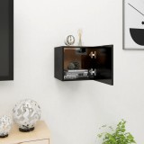 vidaXL Dulap TV montaj pe perete, negru, 30,5x30x30 cm
