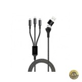 Cablu Incarcare USB-A / USB-C - Lightning / USB-C MaXlife 3in1 66W 1m Negru