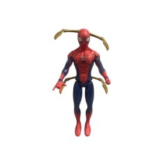 Figurină Spiderman, Avengers, arme detașabile și lumină LED, 15 cm, roșu-albastru