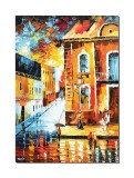 Cumpara ieftin Tablou pictat manual, Seara linistita, prin orasul vechi, 70x50cm ulei pe panza, Superb