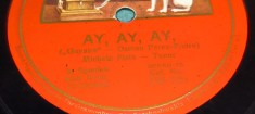 PLACA GRAMOFON / PATEFON. HIS MASTER&amp;quot;S VOICE AY, AY. AY - MICHELE FLETA - tenor- foto