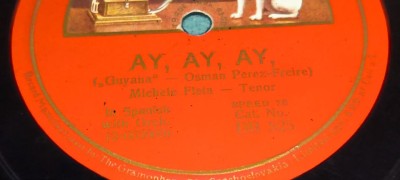 PLACA GRAMOFON / PATEFON. HIS MASTER&amp;quot;S VOICE AY, AY. AY - MICHELE FLETA - tenor- foto
