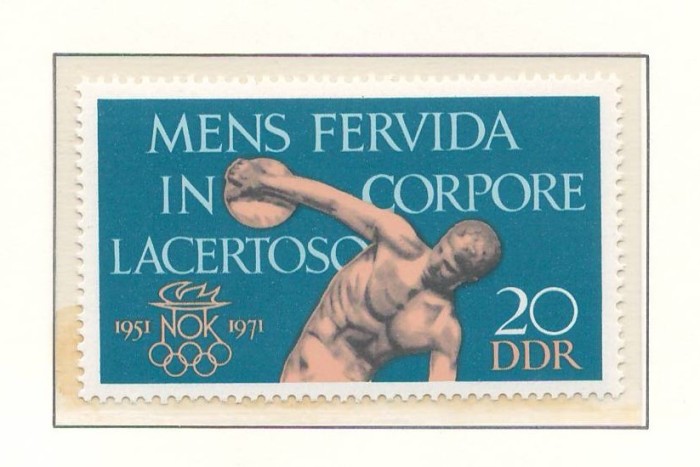 Germania, DDR 1971 Mi 1660 MNH - 20 de ani Comitetul Olimpic National (NOK)