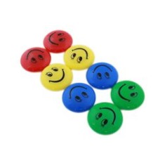 Set 8 magneți frigider, Smiley Face, multicolor, 40 mm