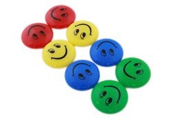 Set 8 magneți frigider, Smiley Face, multicolor, 40 mm