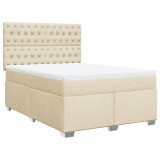 Cumpara ieftin Pat continental cu saltea, crem, 140x200 cm, material textil