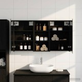 vidaXL Set dulap baie cu raft 3 pcs 110 x 10,5 x 60,5 cm Lemn compozit 3403713