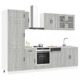 VidaXL Set de dulapuri de bucătărie 8 piese &bdquo;Kalmar&rdquo; lemn Sonoma gri