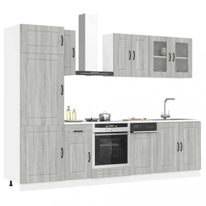 vidaXL Set de dulapuri de bucătărie 8 piese &bdquo;Kalmar&rdquo; lemn Sonoma gri 3314797
