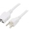 Cablu Alimentare 3x14AWG IEC C19 la NEMA 5-15 2m Alb 15A