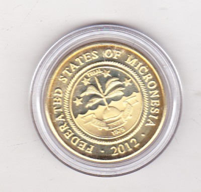 bnk mnd Micronesia 1 $ 2012 unc , fauna marina foto