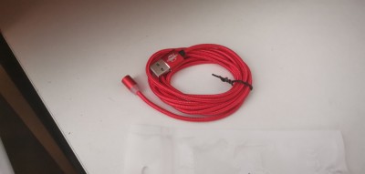 Cablu Magnetic de incarcare Smartphone, Tableta 2m fara plug in roso nou #1-117 foto