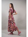 Cumpara ieftin Rochie Boho Chic Lunga Sweet Girl, Elastica in Talie, Multicolor Negru, Bumbac, Marimi S-M, L-XL, Eleganta de Vara
