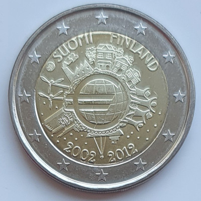 Finlanda 2 euro 2012 UNC - 10 Years of Euro Cash - km 178 - E001 foto