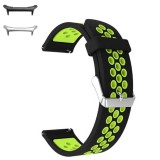 Curea din silicon compatibila cu Samsung Galaxy Watch Ultra, Black Lime