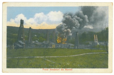4548 - MORENI, Dambovita, Oil wells, Romania - old postcard - unused foto