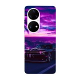 Husa compatibila cu Huawei Nova Y70 model Neon Muscle Car, Silicon, TPU, Viceversa, Transparent, Carcasa