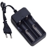 Incarcator universal de acumulatori Li-ion, pentru 2 baterii - Negru