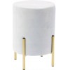 Taburet rotund, tapitat cu stofa, picioare otel, sarcina 100kg, 28x42cm, gri