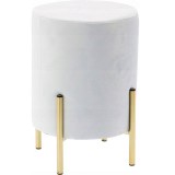 Taburet rotund, tapitat cu stofa, picioare otel, sarcina 100kg, 28x42cm, gri Household NewTrend