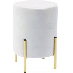 Taburet rotund, tapitat cu stofa, picioare otel, sarcina 100kg, 28x42cm, gri Household NewTrend