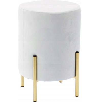 Taburet rotund, tapitat cu stofa, picioare otel, sarcina 100kg, 28x42cm, gri Household NewTrend foto